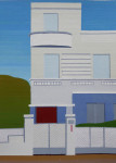 Boulevard 4 acryl op papier afm. 22 x 32,5 cm